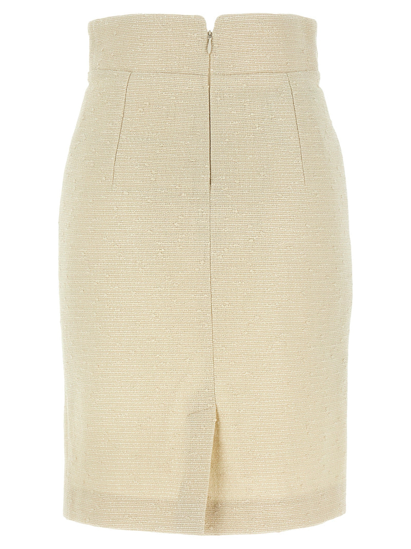 Jupe midi Tagliatore en coton beige