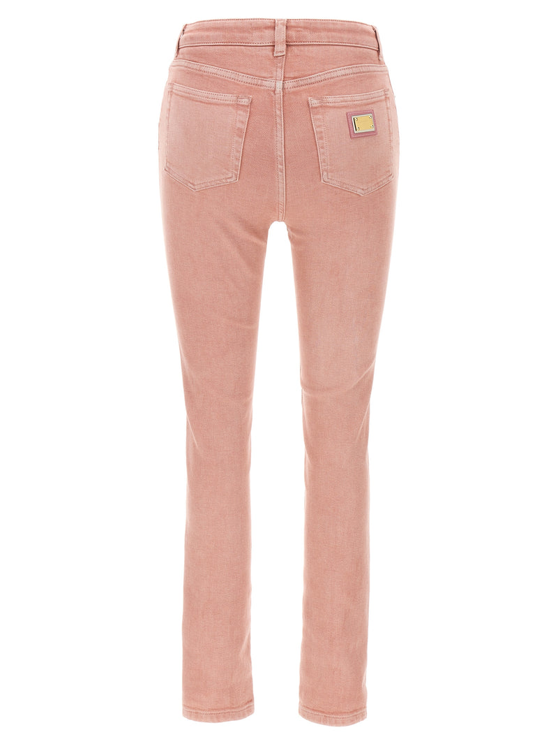 Jean taille haute en coton multicolore Dolce & Gabbana