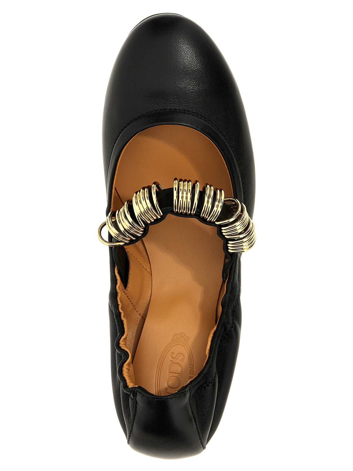 Tod's Black Lamb Leather Ballet Flats