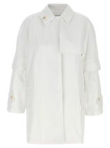 Max Mara White Cotton Coat