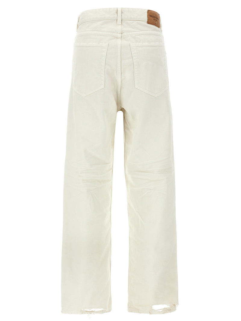 Balenciaga White Cotton Jeans Denim - Vintage-Inspired Style