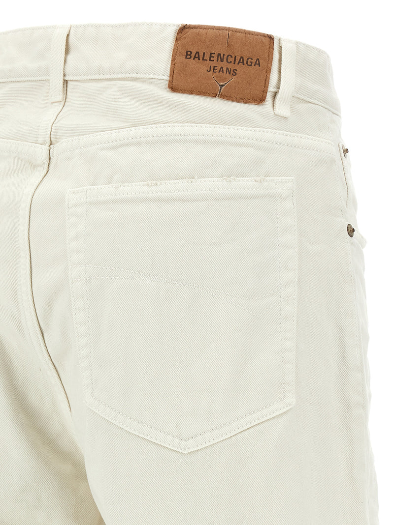Balenciaga White Cotton Jeans Denim - Vintage-Inspired Style