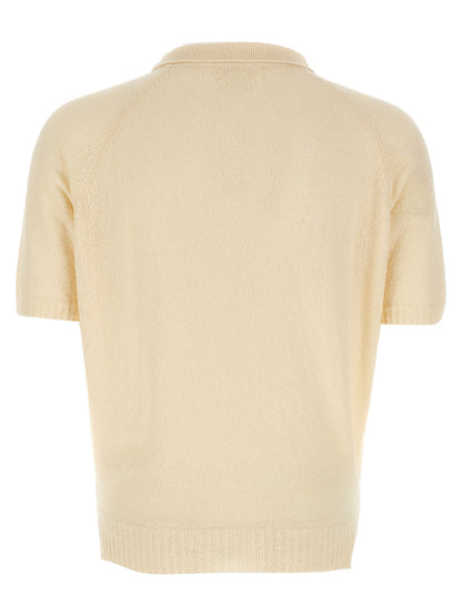 MA'RY'YA White Cotton Polo Shirt