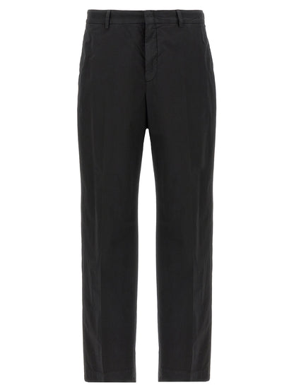 CELLAR DOOR Black Cotton Casual Pants