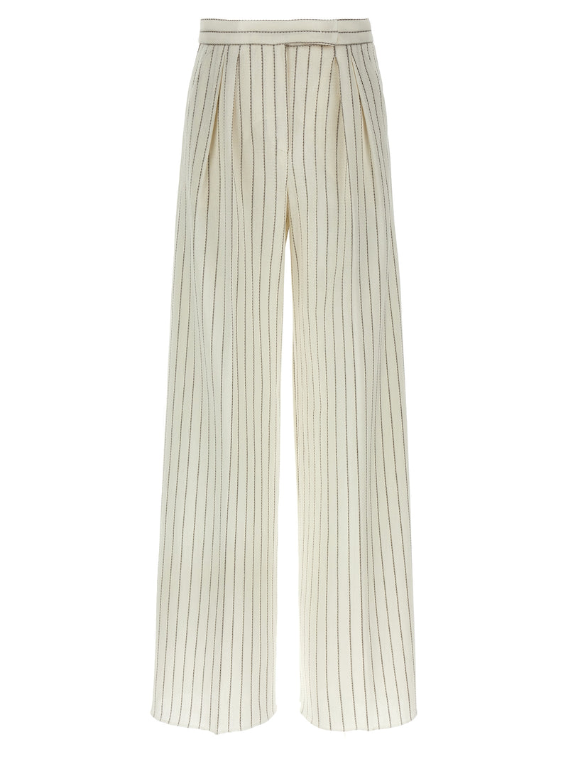 Max Mara White Cotton Casual Pants