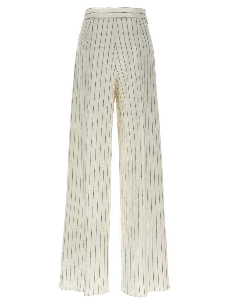 Max Mara White Cotton Casual Pants