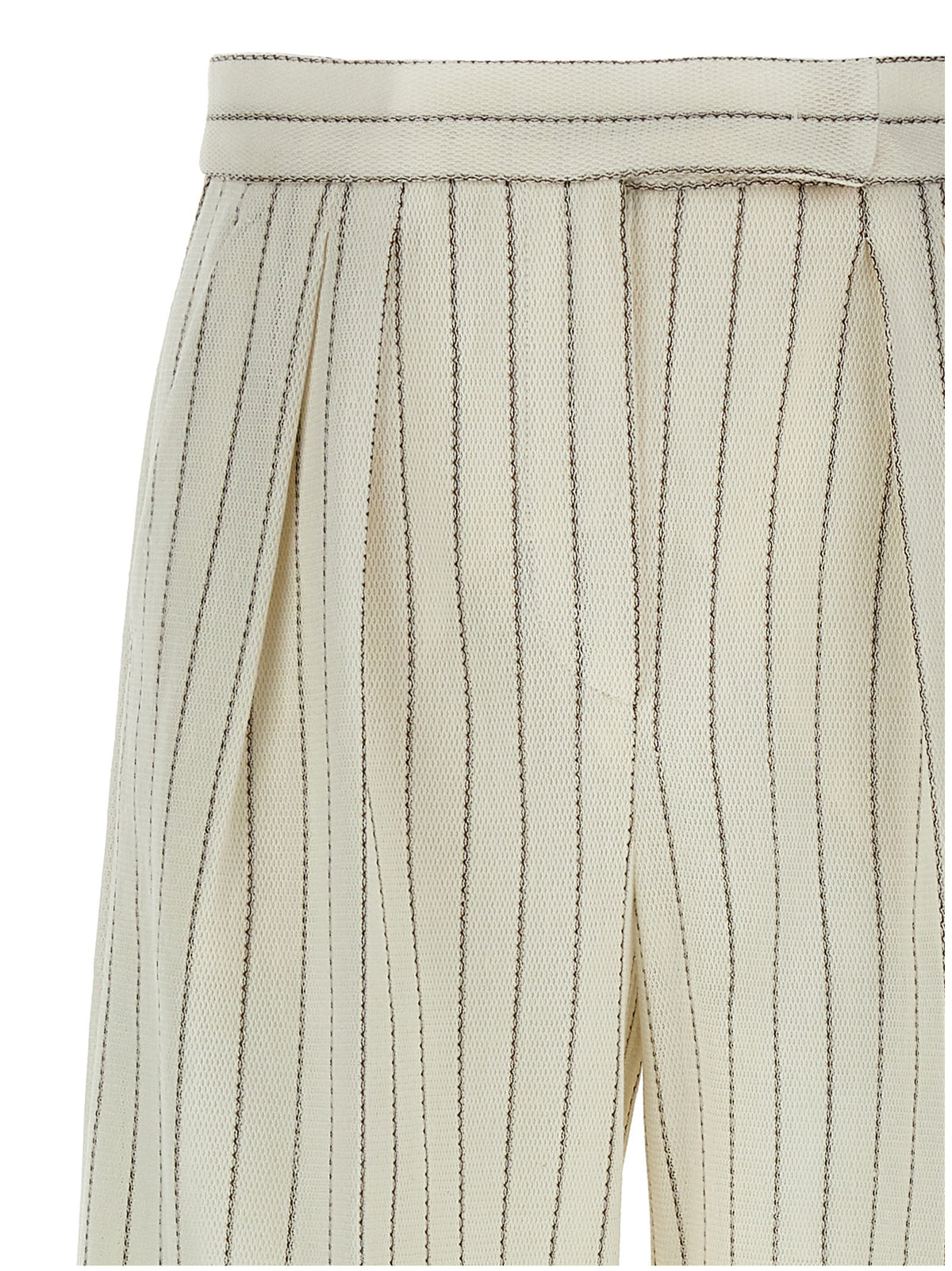 Max Mara White Cotton Casual Pants