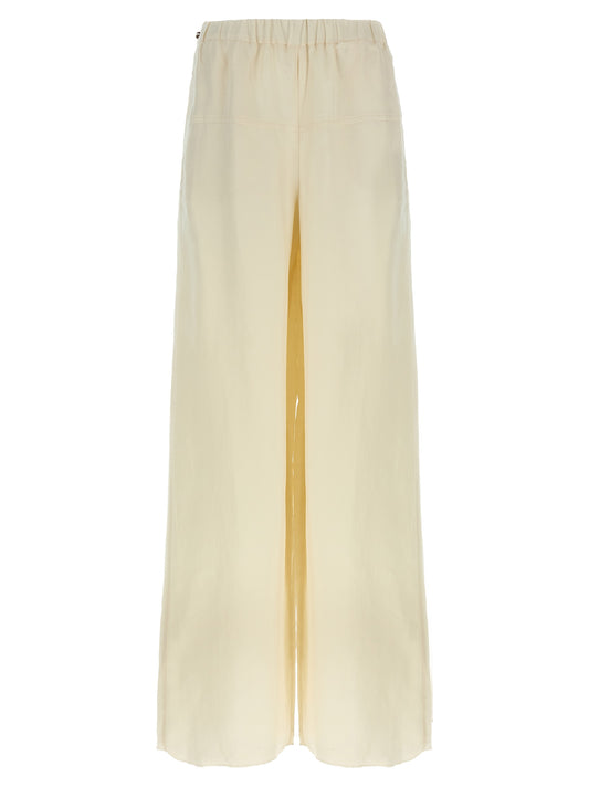 Pantalon décontracté en lin blanc Max Mara