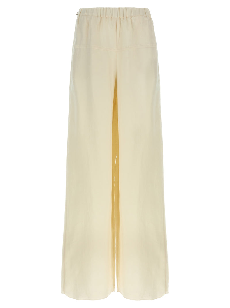 Pantalon décontracté en lin blanc Max Mara