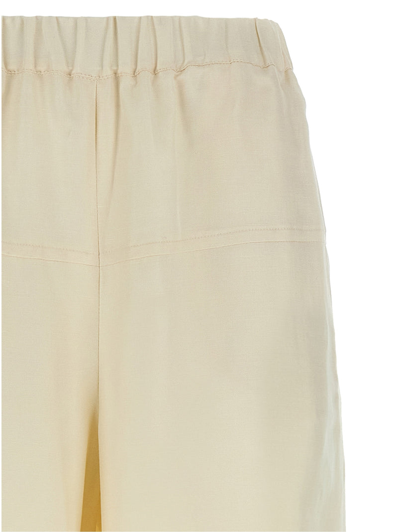 Pantalon décontracté en lin blanc Max Mara