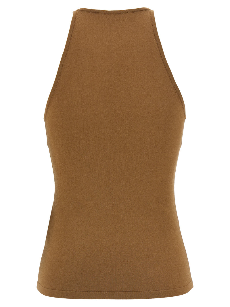 T-shirt sans manches marron en viscose Max Mara