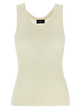 T-shirt sans manches en soie blanche Etro