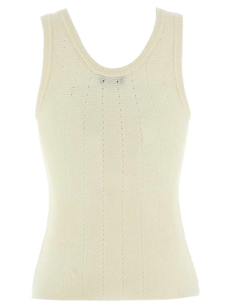 T-shirt sans manches en soie blanche Etro