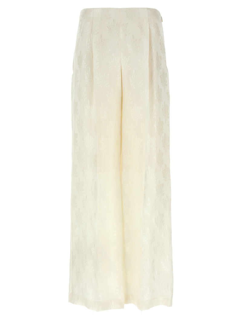 Fendi White Silk Casual Pants
