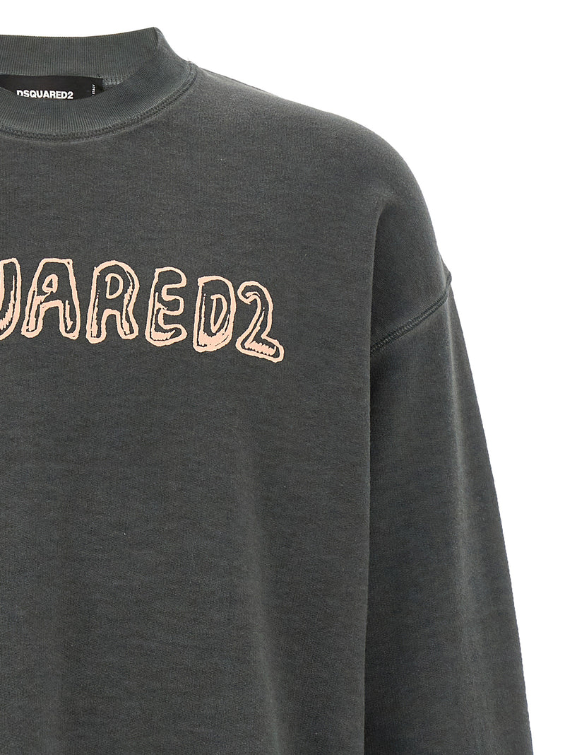 Sweat-shirt gris en coton Dsquared²