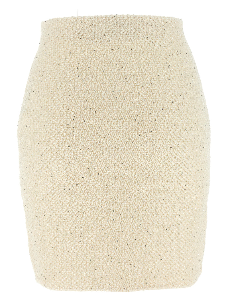 Self-Portrait Bicolor Cotton Long Skirt