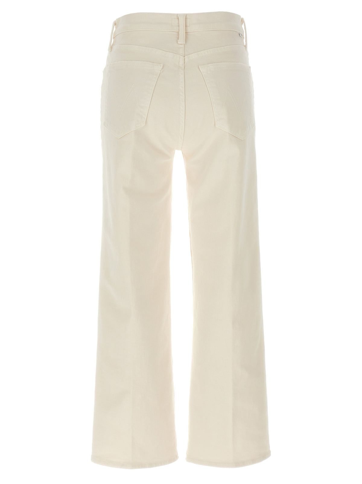 Mother Denim The Rambler Zip Ankle White High-Waisted Jeans