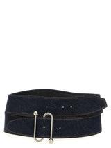 Sportmax Arabba1234 Blue Cotton High-Waist Belt