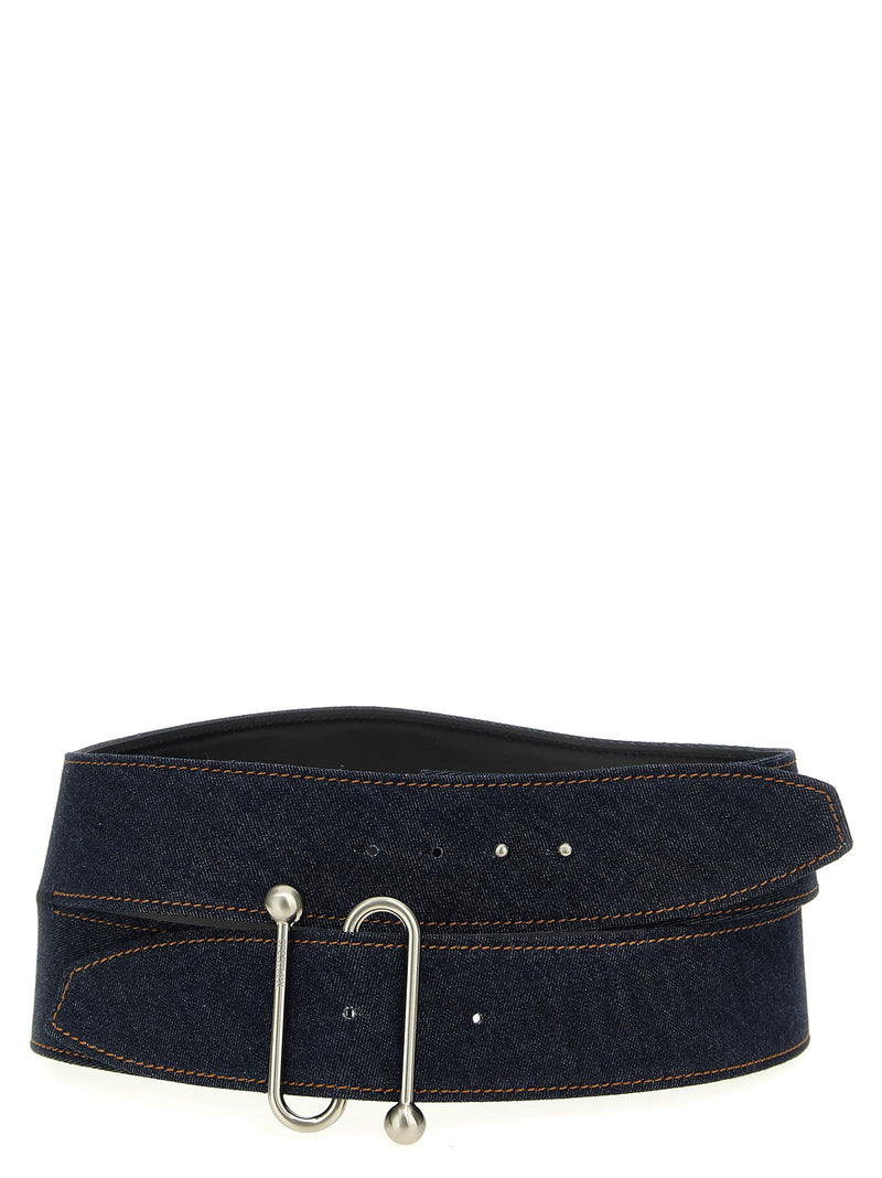 Sportmax Arabba1234 Blue Cotton High-Waist Belt