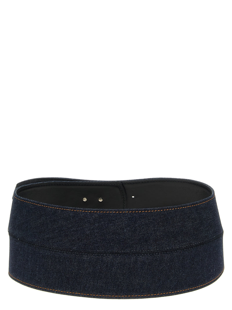 Sportmax Arabba1234 Blue Cotton High-Waist Belt