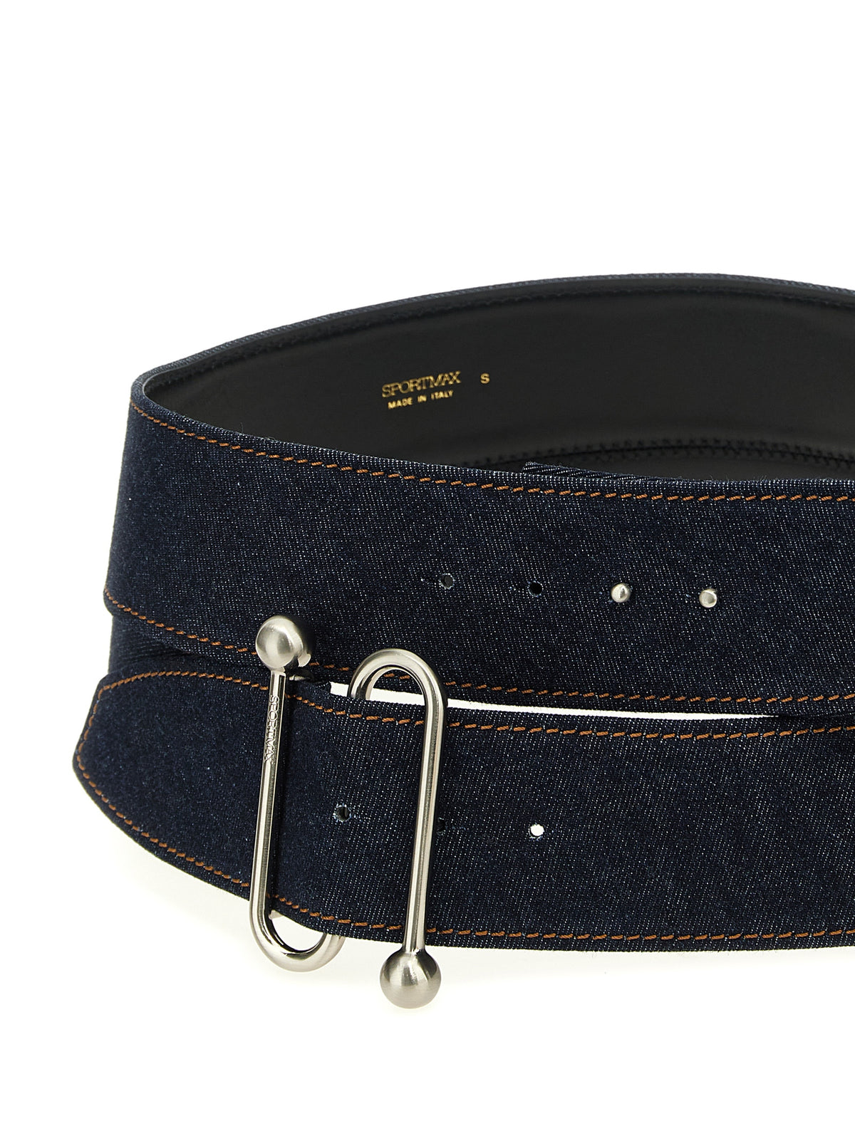Sportmax Arabba1234 Blue Cotton High-Waist Belt