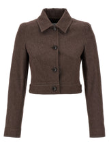 Max Mara Brown Cotton Blazer