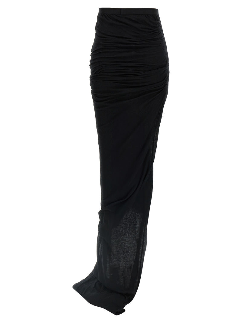 Rick Owens Black Cotton Mini Skirt