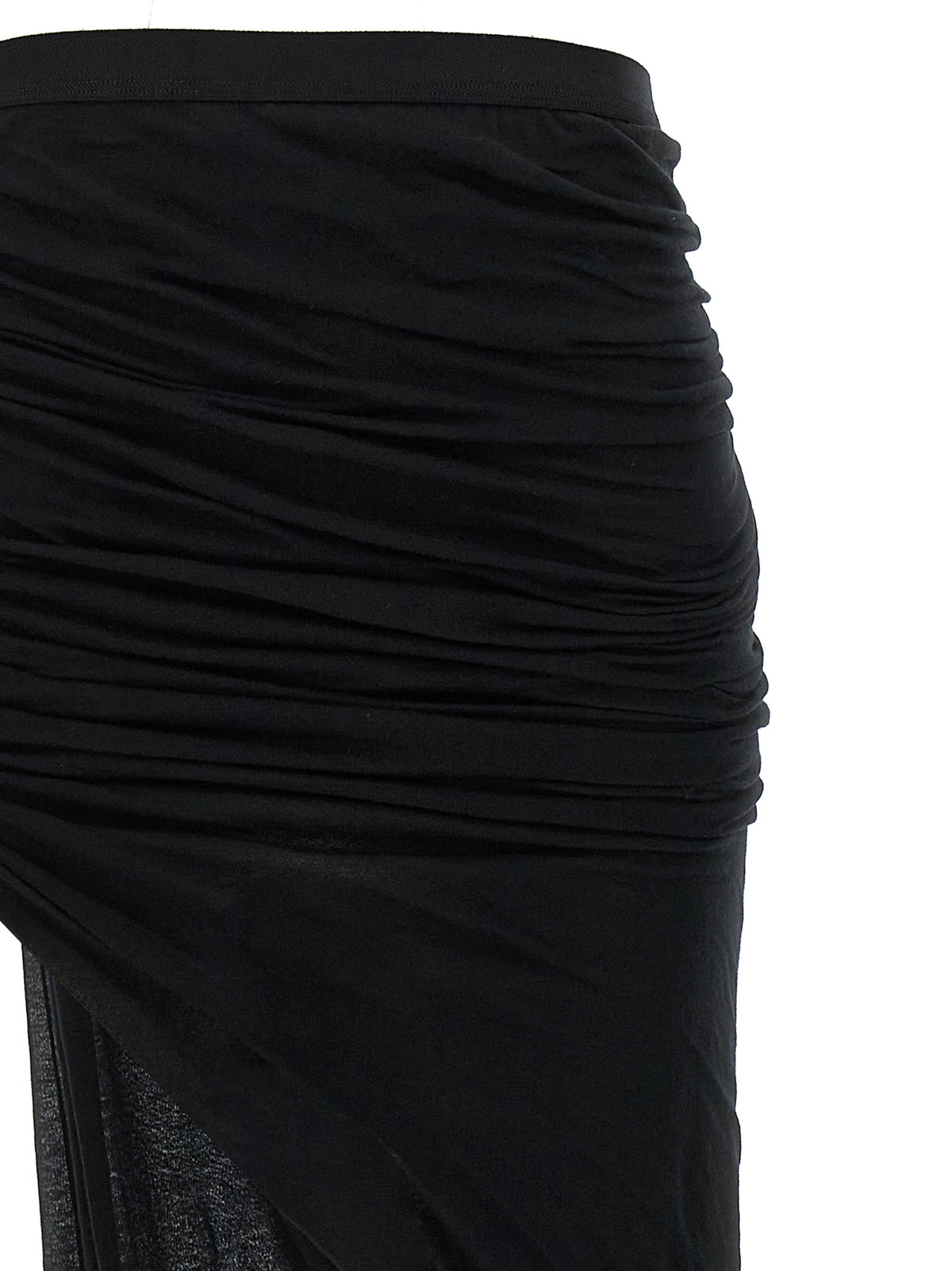 Rick Owens Black Cotton Mini Skirt