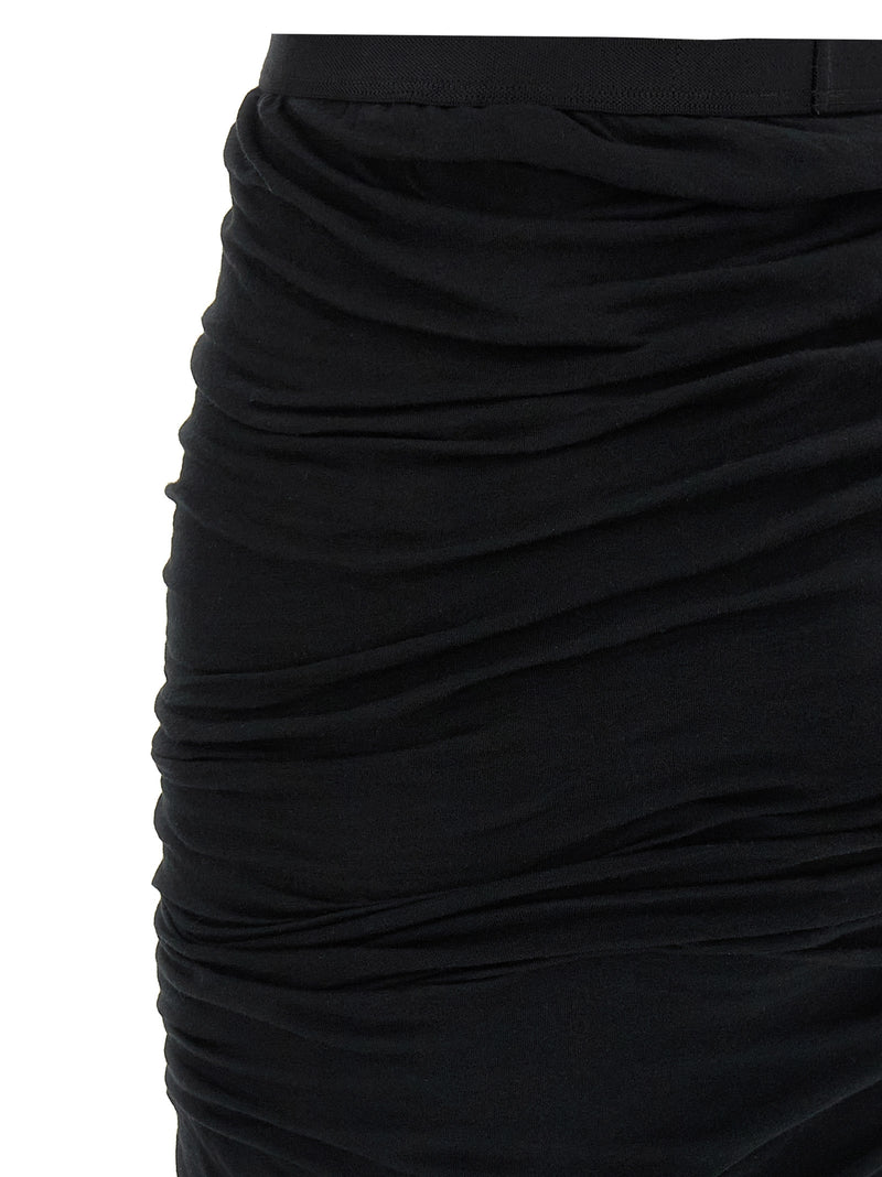Rick Owens Black Cotton Mini Skirt