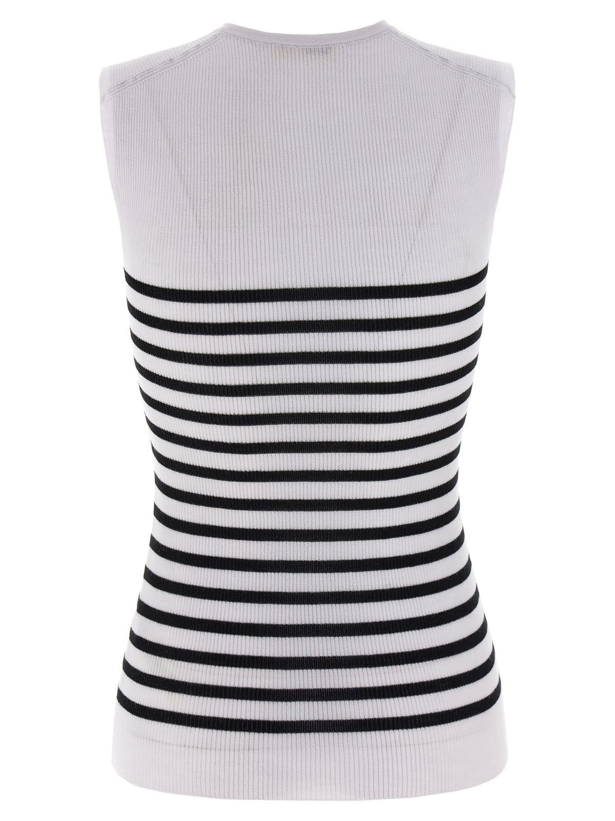 T-shirt sans manches bicolore en laine Khaite