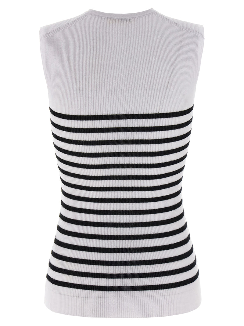 Khaite Bicolor Wool Sleeveles T-Shirt