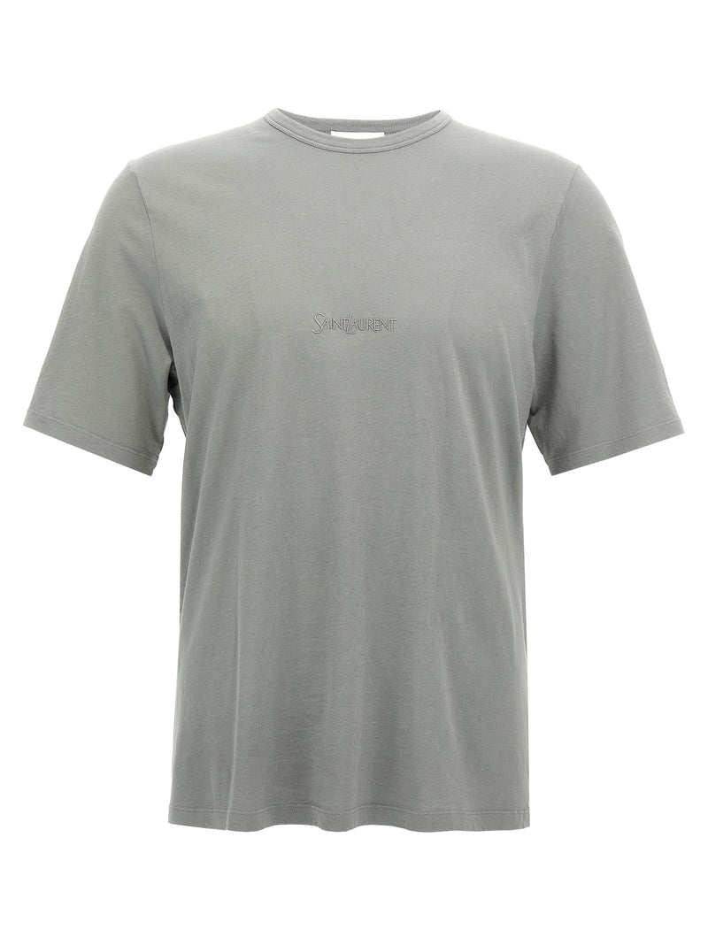 Saint Laurent Gray Cotton T-Shirt