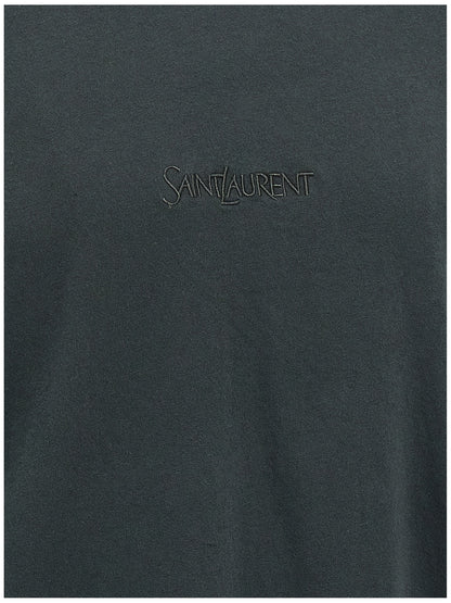 Saint Laurent Black Cotton T-Shirt