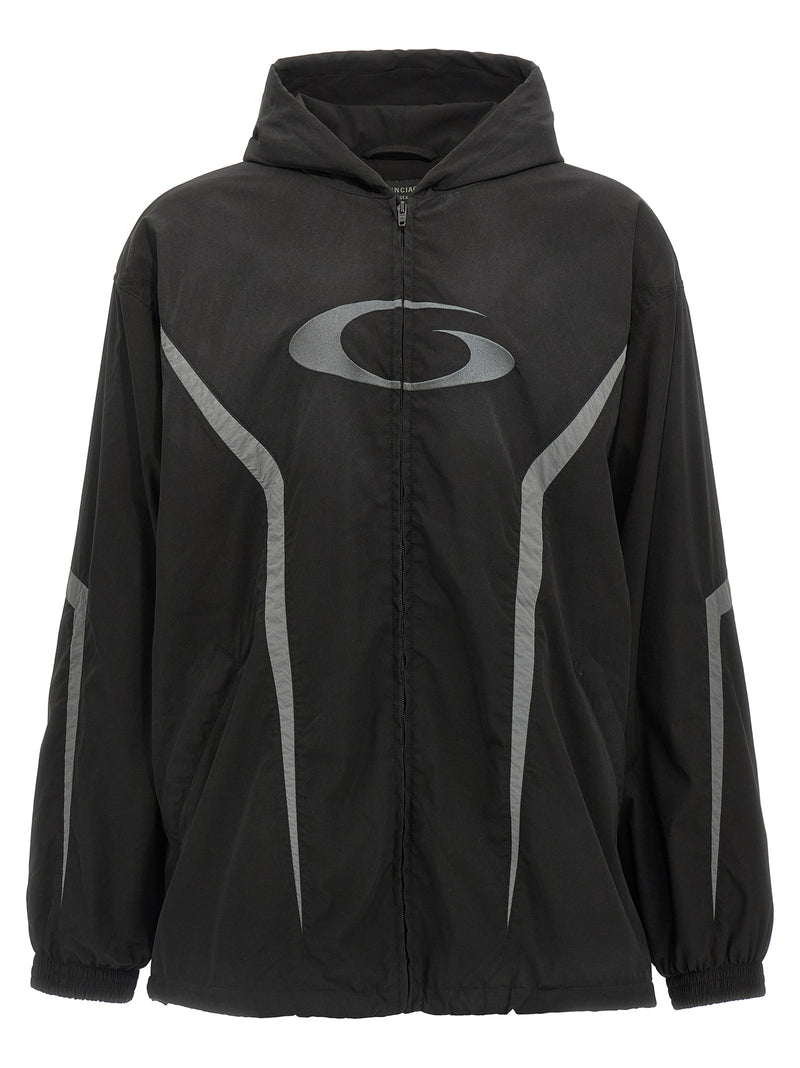 Balenciaga Black Polyester Shell Jacket - Tracksuit Loop Sports Icon