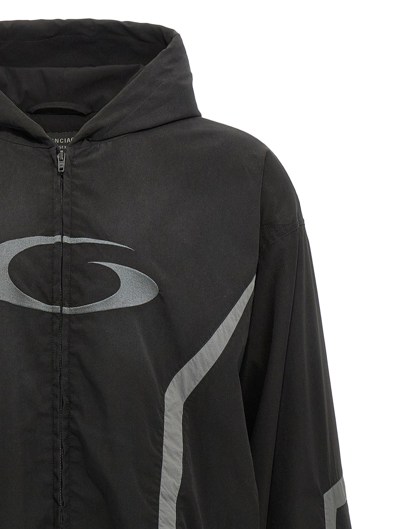 Balenciaga Black Polyester Shell Jacket - Tracksuit Loop Sports Icon