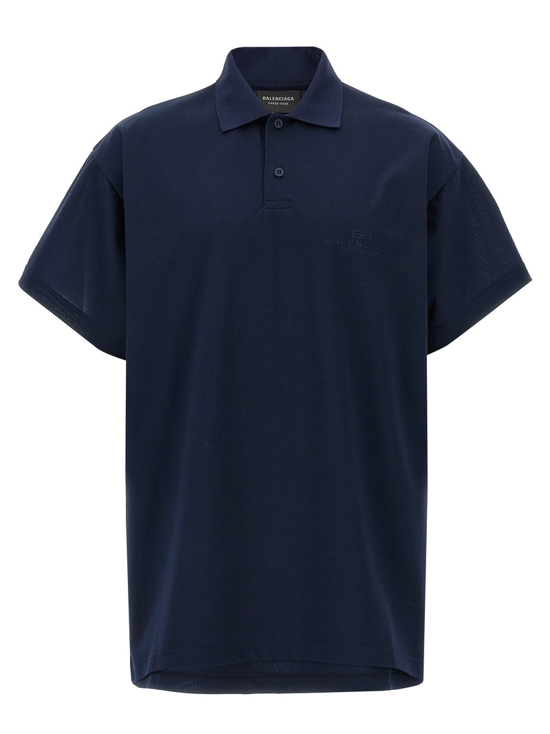 Balenciaga Blue Cotton Polo Shirt
