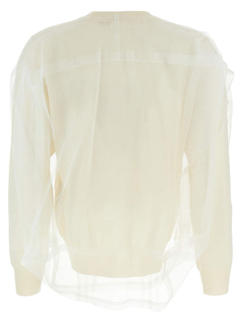 Comme Des Garçons White Wool Cardigan