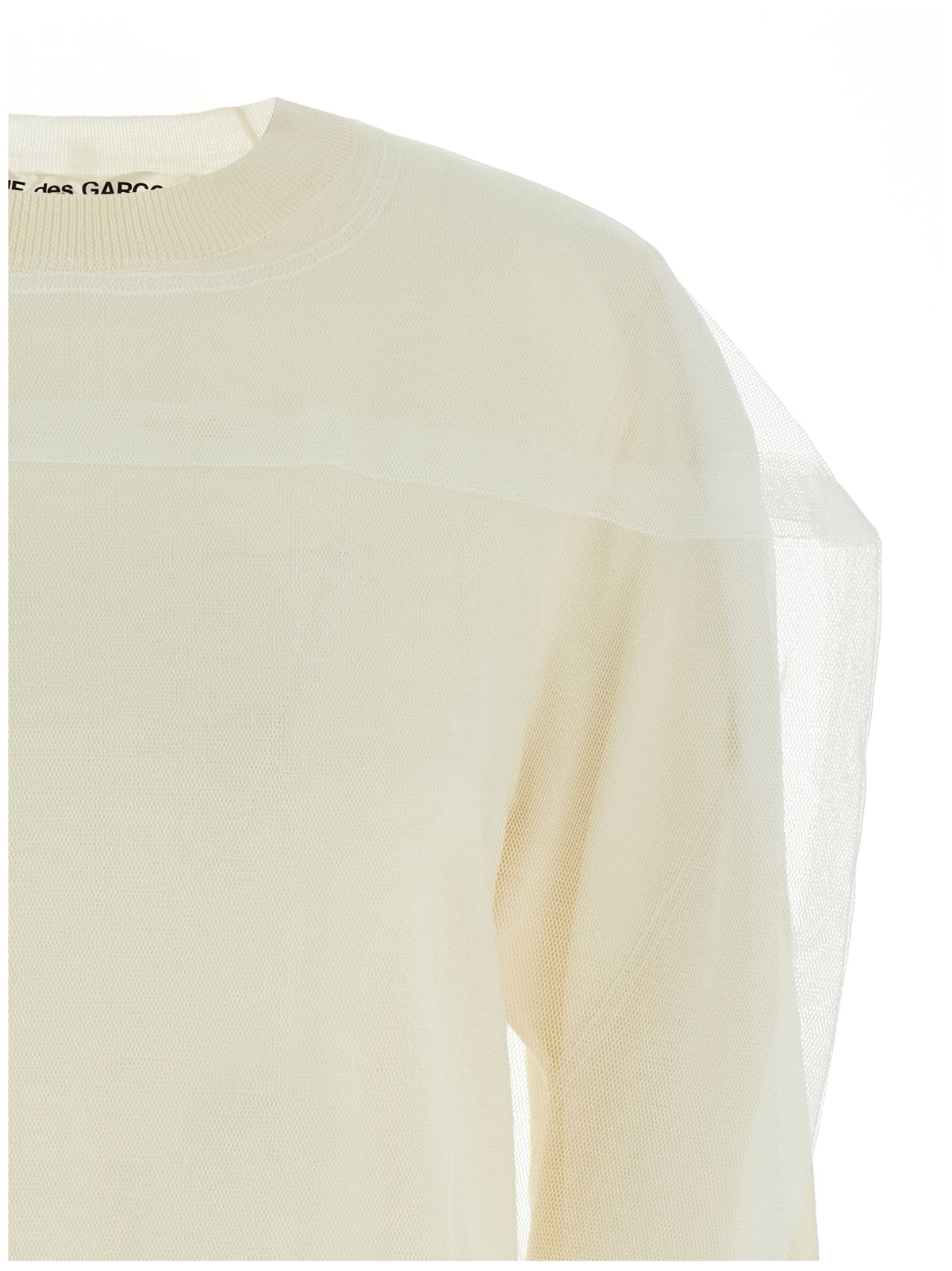 Comme Des Garçons White Wool Cardigan