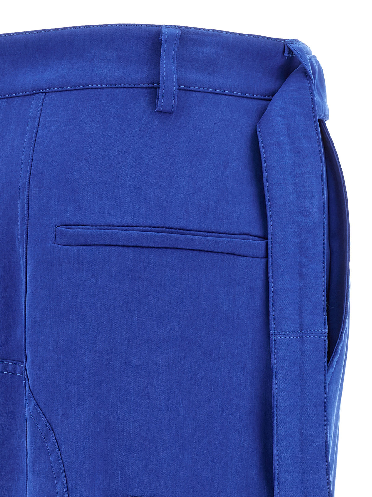 Ferragamo Blue Lyocell Cargo Pants