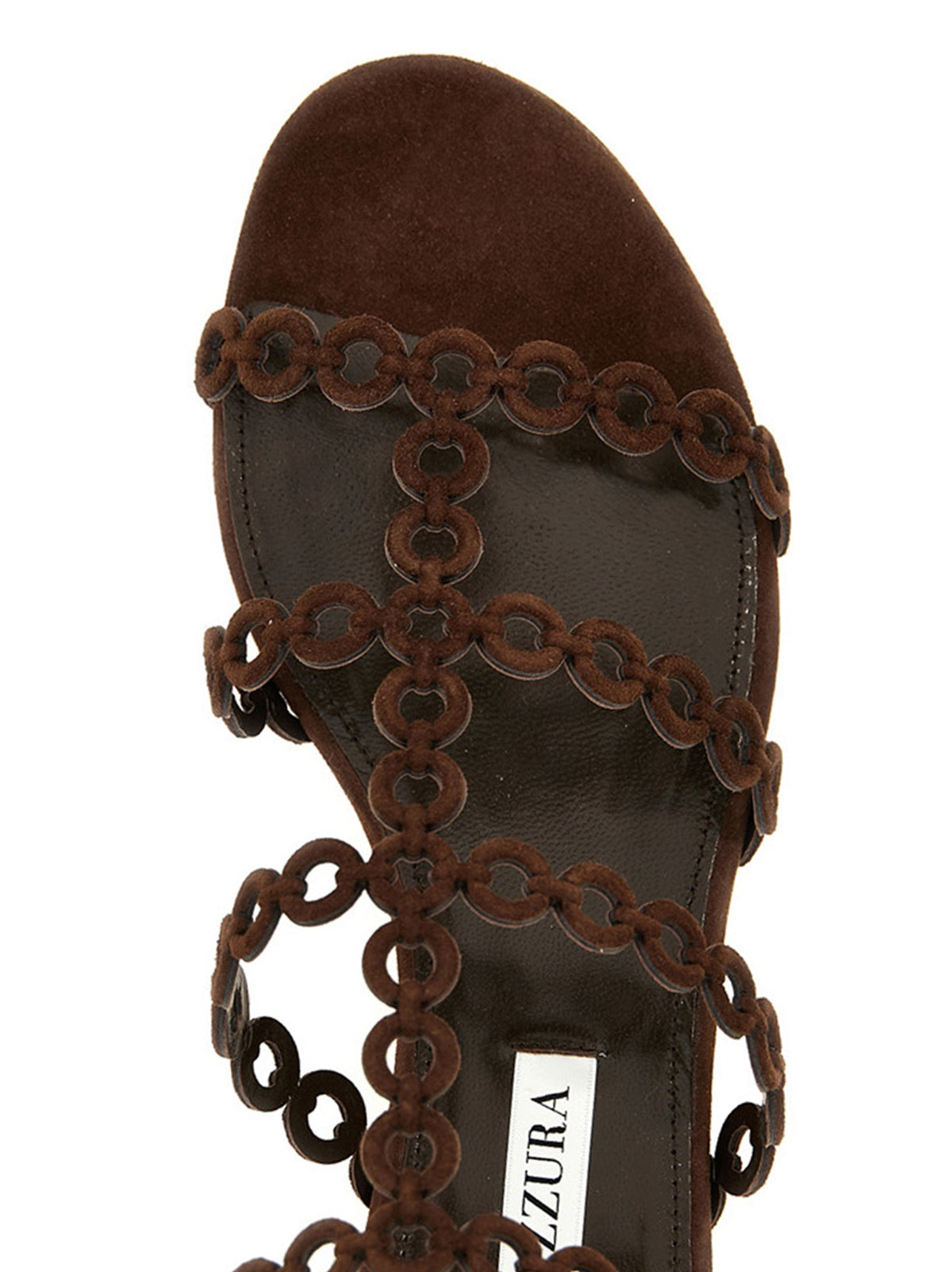 Sandales plates Aquazzura en peau de chèvre marron