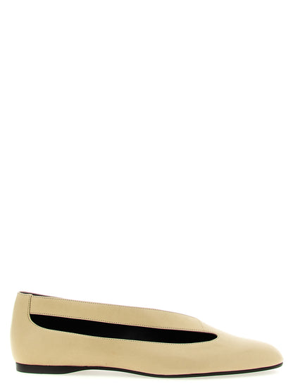 Khaite Beige Lamb Leather Ballet Flats
