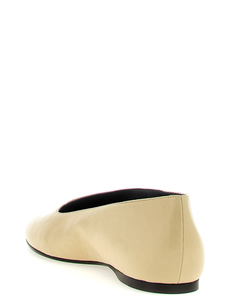 Khaite Beige Lamb Leather Ballet Flats