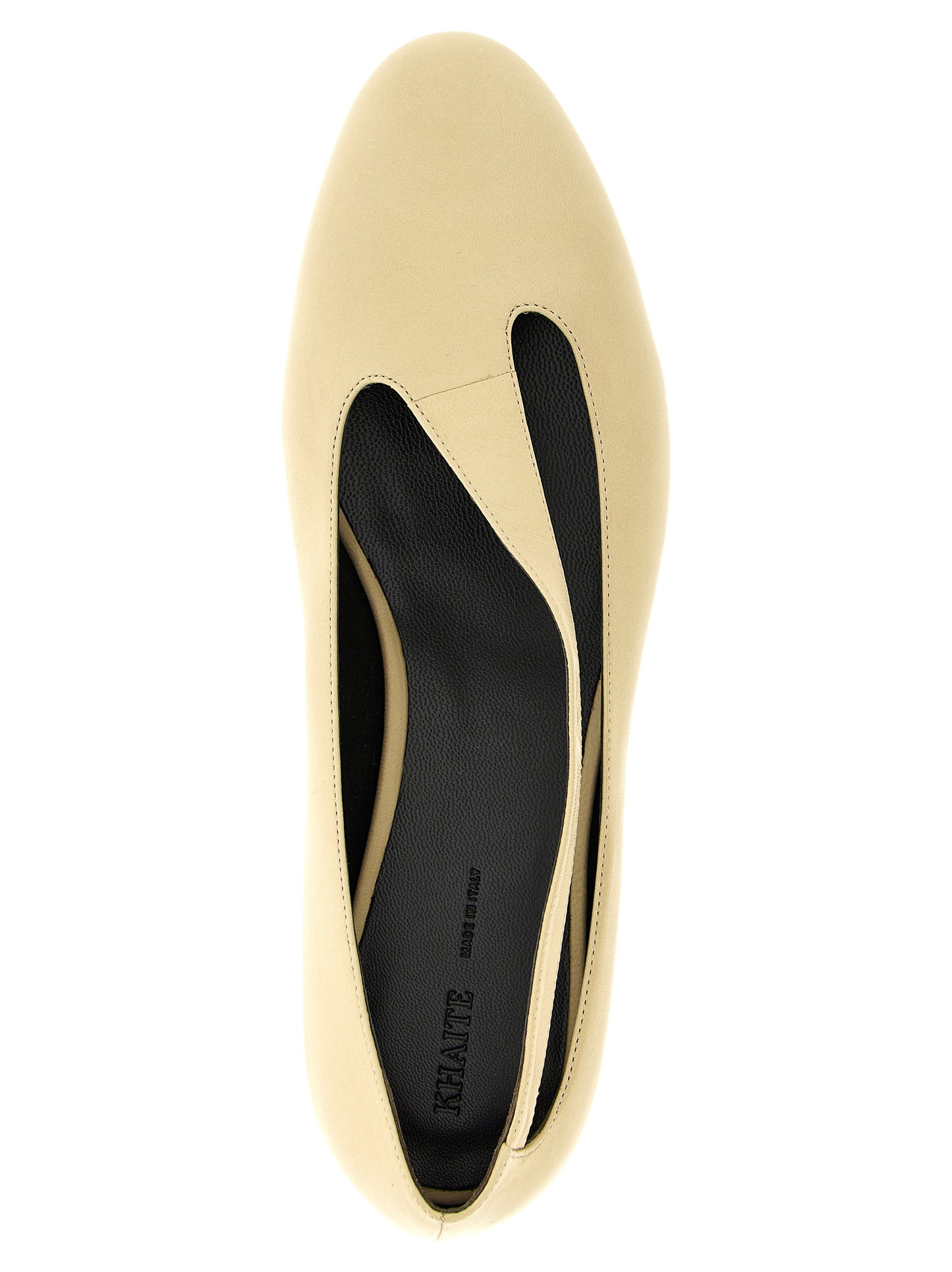 Khaite Beige Lamb Leather Ballet Flats
