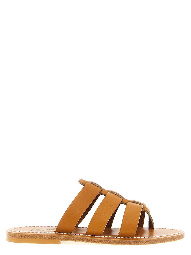 K.JACQUES SAINT TROPEZ Mules en cuir de vachette beige