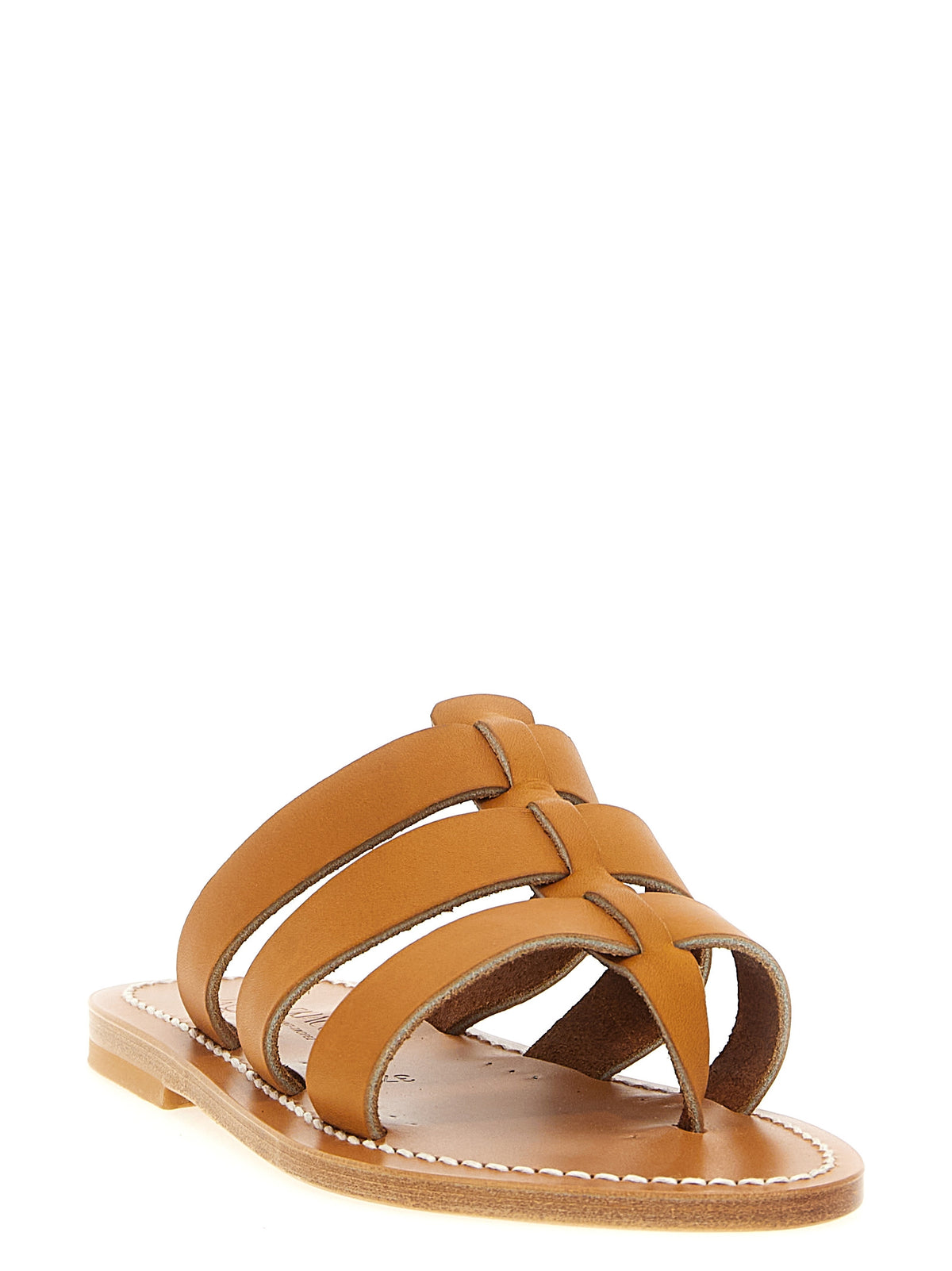 K.JACQUES SAINT TROPEZ Mules en cuir de vachette beige