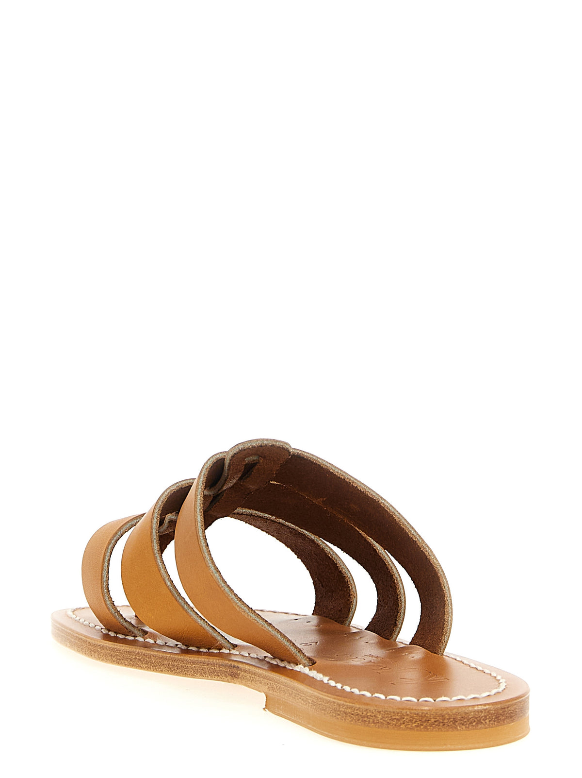 K.JACQUES SAINT TROPEZ Mules en cuir de vachette beige