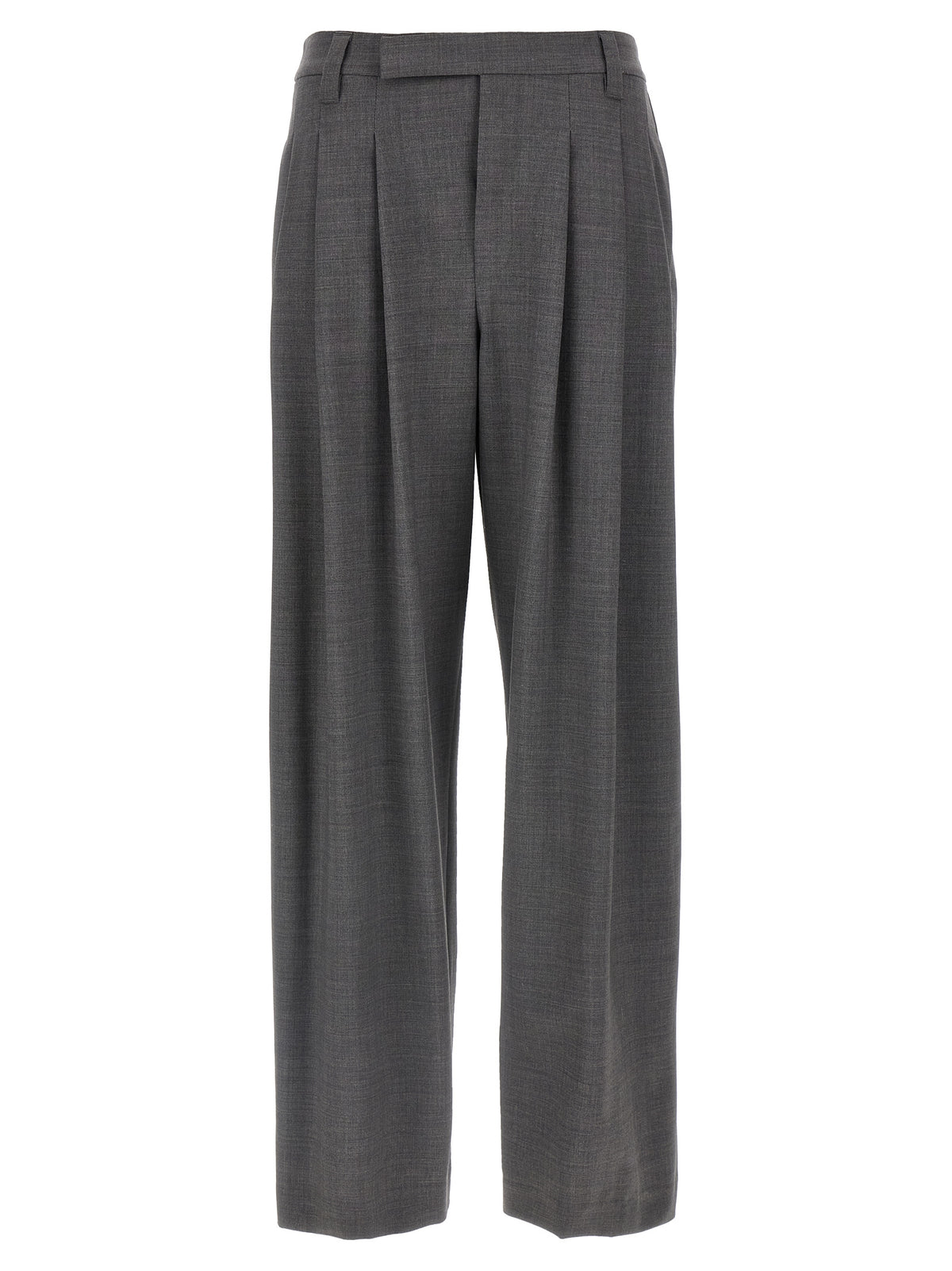 Brunello Cucinelli Pantalon décontracté gris en laine vierge
