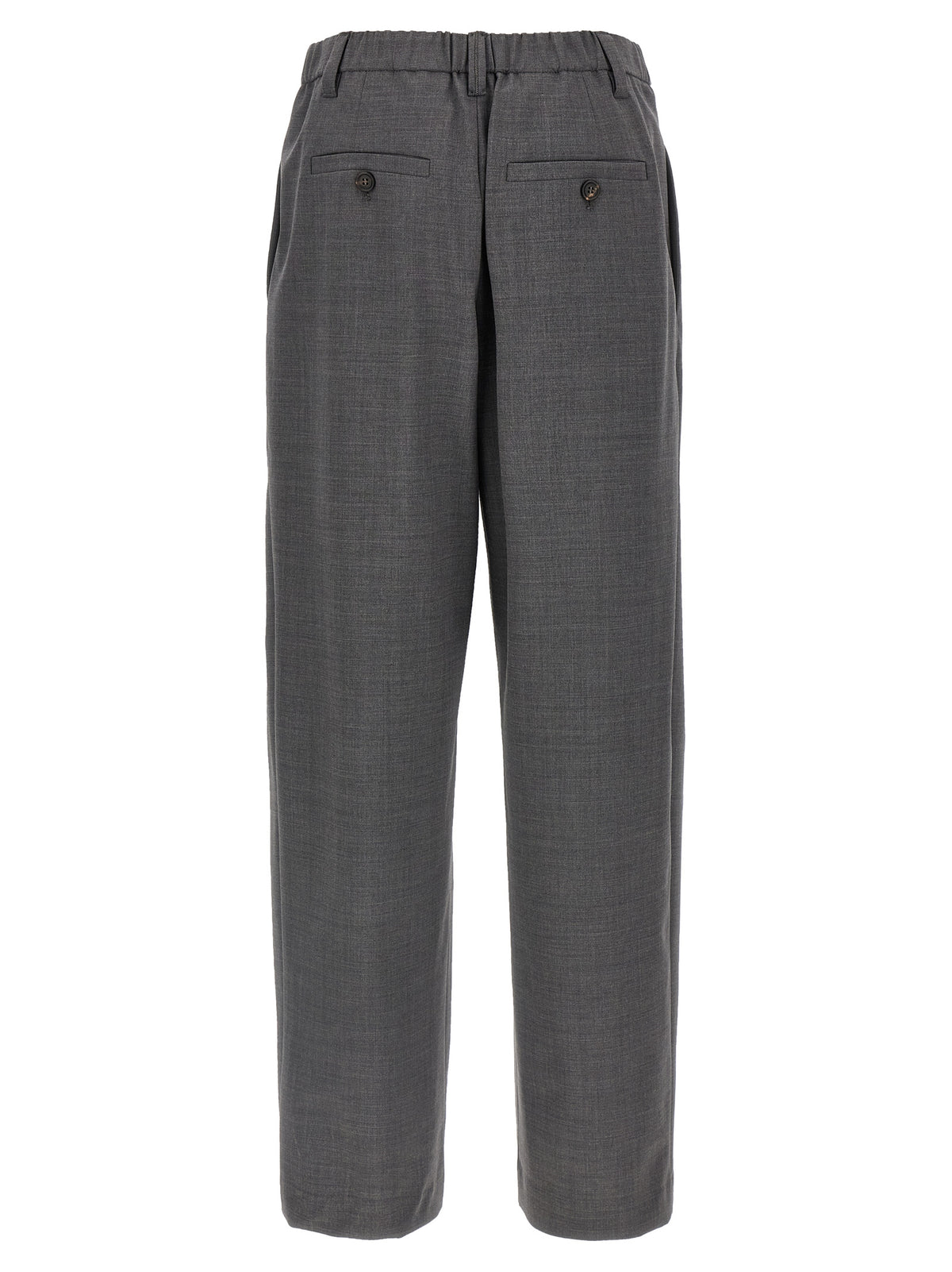 Brunello Cucinelli Pantalon décontracté gris en laine vierge