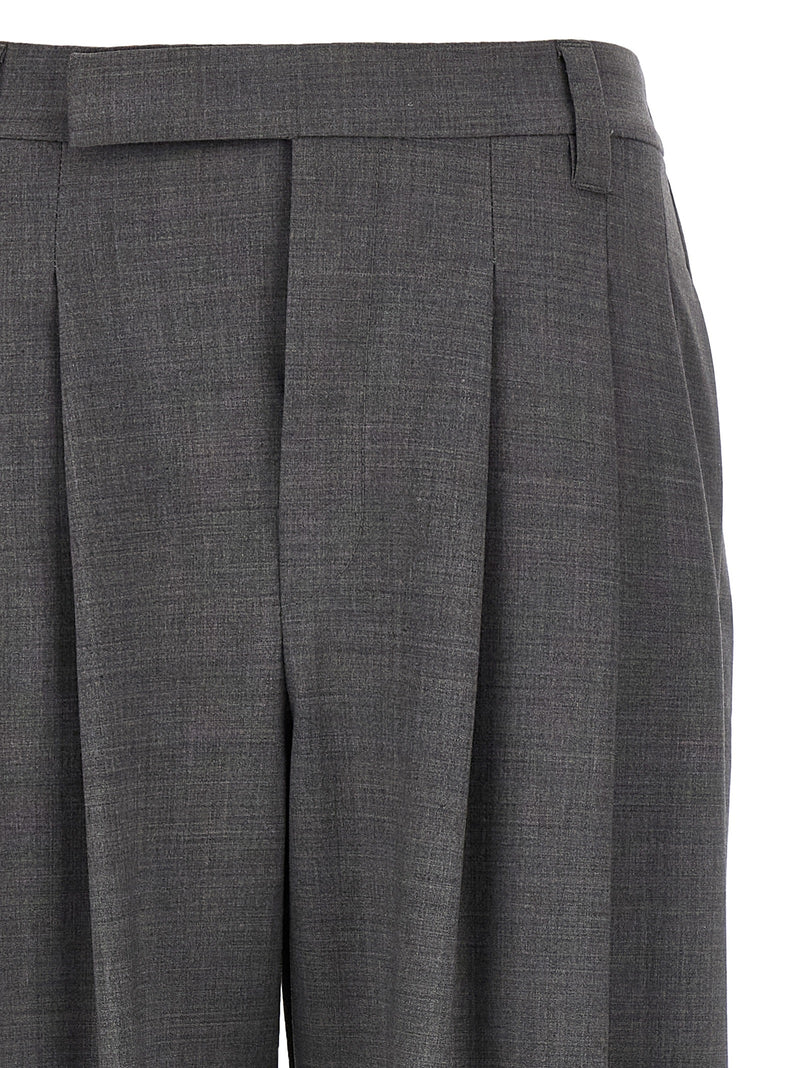 Brunello Cucinelli Gray Virgin Wool Casual Pants