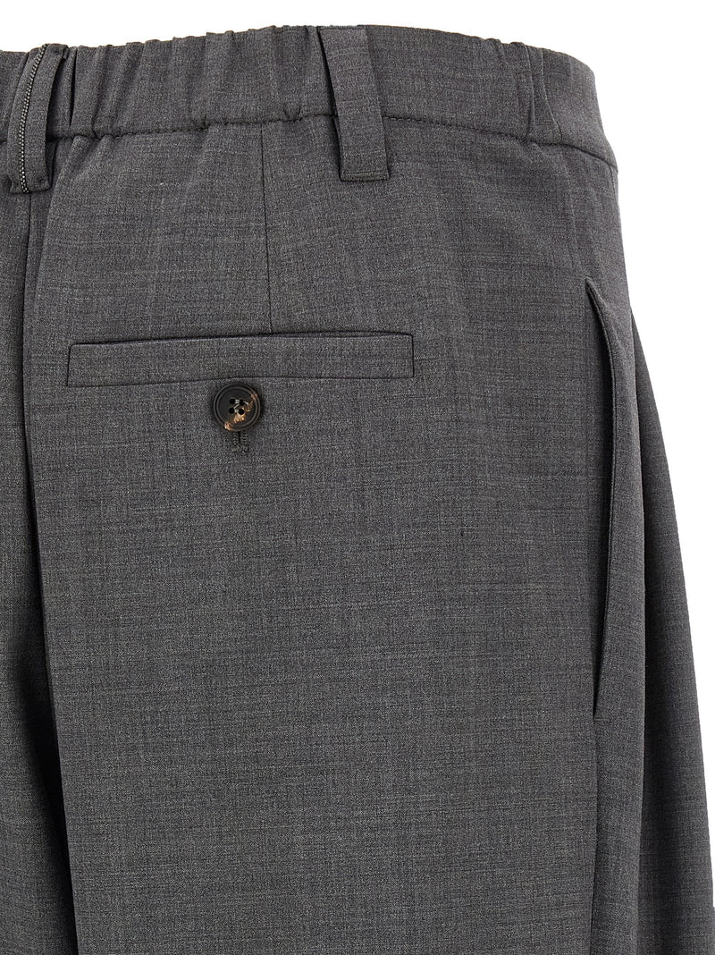 Brunello Cucinelli Gray Virgin Wool Casual Pants